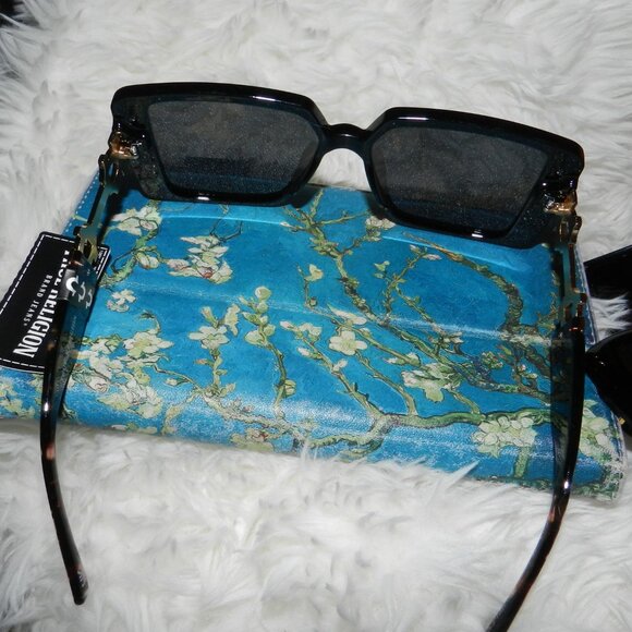 TRUE RELIGION LOGO TURQUOISE UV SQUARE OVERSIZED SUNGLASSES 🎈HP🎉🎈🆕😮‍💨⚡🚚 - Picture 8 of 16